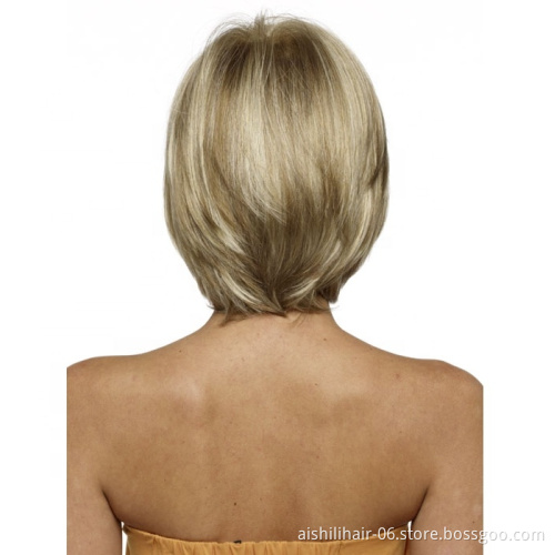 wholesale heat resistant gold fluffy Synthetic wigs natural wave synthetic hair wigs for women